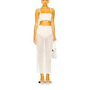 Posse Cream Crochet Maxi Skirt and Tank Set